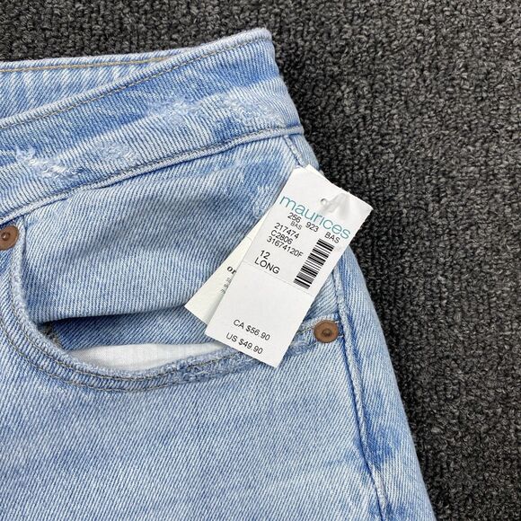 NEW Maurice’s Jeans Goldie Blues Brooklyn Relaxed Straight Ankle Size 12 Long - Picture 2 of 7